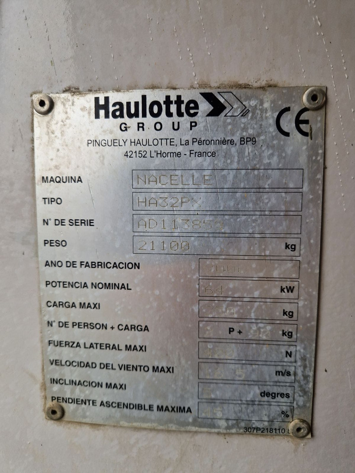 HAULOTTE HA 32 PX - Puomilava: kuva HAULOTTE HA 32 PX - Puomilava HAULOTTE HA 32 PX - Puomilava: kuva HAULOTTE HA 32 PX - Puomilava