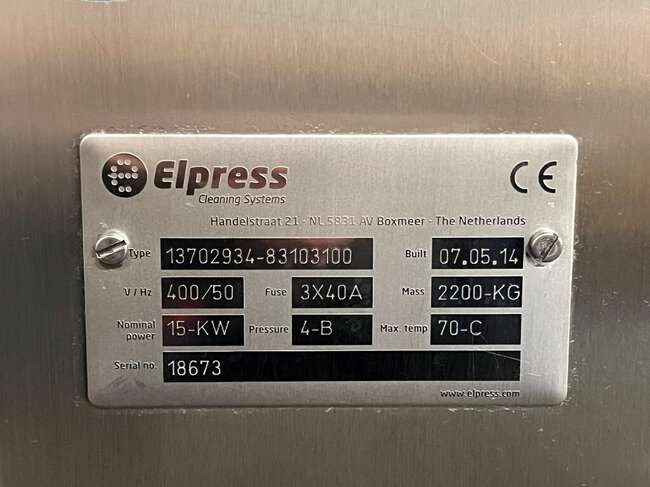 Elintarviketeollisuuden kone Elpress bin washing machine ENW-45: kuva Elintarviketeollisuuden kone Elpress bin washing machine ENW-45