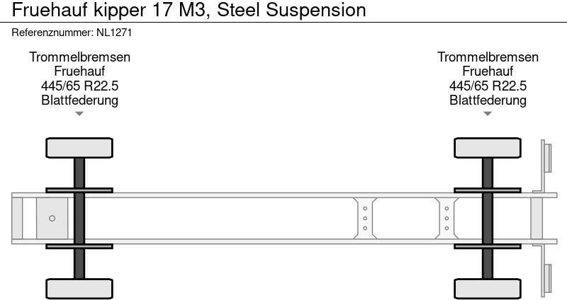 Kippiauto puoliperävaunu Fruehauf kipper 17 M3, Steel Suspension: kuva Kippiauto puoliperävaunu Fruehauf kipper 17 M3, Steel Suspension