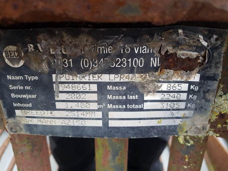 Ahlmann AZ150-Beco LPR40-2,51 mtr-Skeleton bucket - Kauha: kuva Ahlmann AZ150-Beco LPR40-2,51 mtr-Skeleton bucket - Kauha Ahlmann AZ150-Beco LPR40-2,51 mtr-Skeleton bucket - Kauha: kuva Ahlmann AZ150-Beco LPR40-2,51 mtr-Skeleton bucket - Kauha