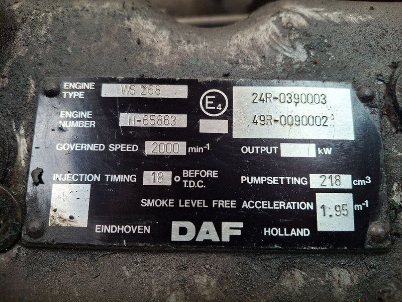 Moottori DAF WS268: kuva Moottori DAF WS268 Moottori DAF WS268: kuva Moottori DAF WS268