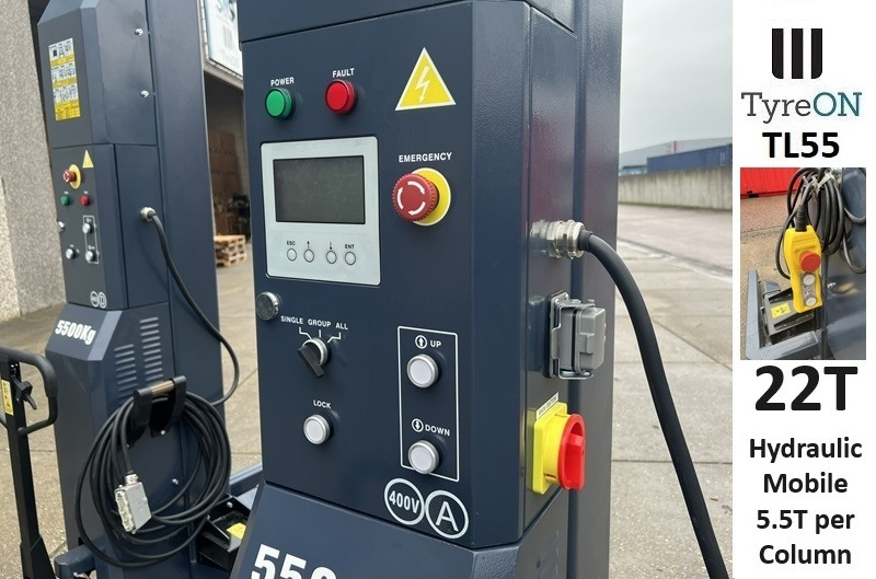 TL55-4 22T mobile truck lifts - wired - 400V - performance 3,0 kW per column - large display - liftig time <= 75 s - Korjaamolaitteet: kuva TL55-4 22T mobile truck lifts - wired - 400V - performance 3,0 kW per column - large display - liftig time <= 75 s - Korjaamolaitteet TL55-4 22T mobile truck lifts - wired - 400V - performance 3,0 kW per column - large display - liftig time <= 75 s - Korjaamolaitteet: kuva TL55-4 22T mobile truck lifts - wired - 400V - performance 3,0 kW per column - large display - liftig time <= 75 s - Korjaamolaitteet