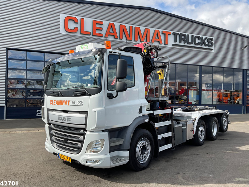 Koukkulava kuorma-auto, Nosturiauto DAF FAQ CF 400 8x2 Euro 6 HMF 21 Tonmeter laadkraan: kuva Koukkulava kuorma-auto, Nosturiauto DAF FAQ CF 400 8x2 Euro 6 HMF 21 Tonmeter laadkraan