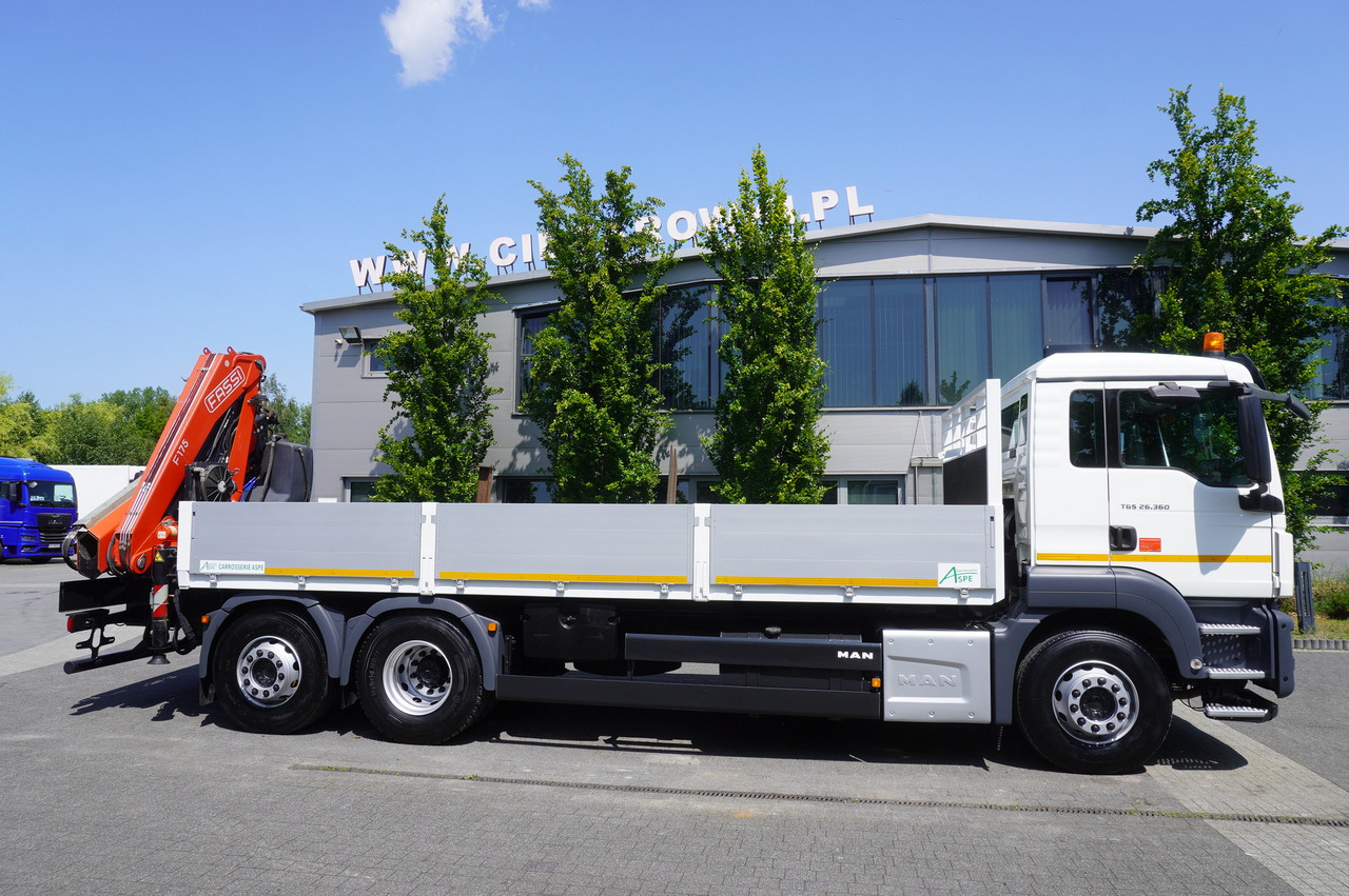 MAN TGS 26.360 Flatbed / Fassi F175 7.7 T / steered 3rd axle - Lava-kuorma-auto, Nosturiauto: kuva MAN TGS 26.360 Flatbed / Fassi F175 7.7 T / steered 3rd axle - Lava-kuorma-auto, Nosturiauto MAN TGS 26.360 Flatbed / Fassi F175 7.7 T / steered 3rd axle - Lava-kuorma-auto, Nosturiauto: kuva MAN TGS 26.360 Flatbed / Fassi F175 7.7 T / steered 3rd axle - Lava-kuorma-auto, Nosturiauto