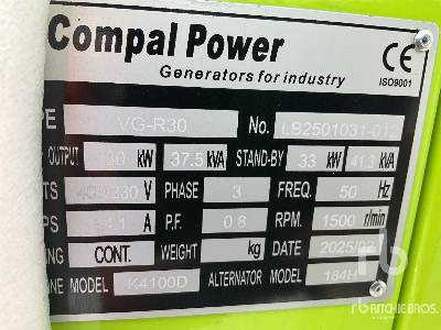 COMPAL VG-R30 41 kVA (Unused) - Sähkögeneraattori: kuva COMPAL VG-R30 41 kVA (Unused) - Sähkögeneraattori COMPAL VG-R30 41 kVA (Unused) - Sähkögeneraattori: kuva COMPAL VG-R30 41 kVA (Unused) - Sähkögeneraattori