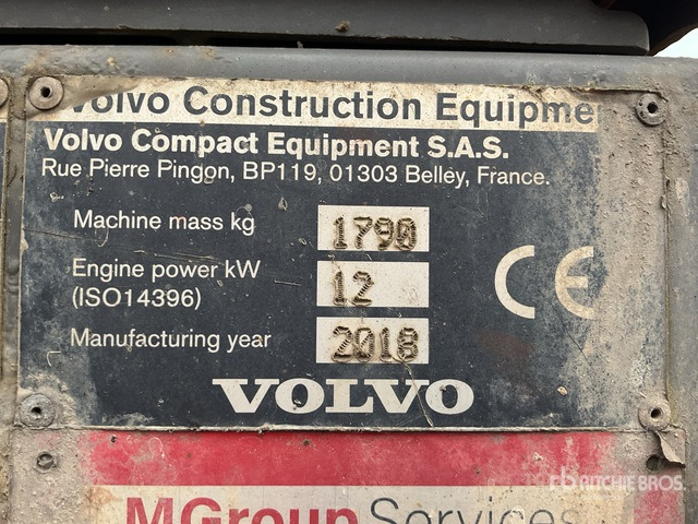 2018 Volvo EC18D Mini Excavator: <6.6t - Minikuormaaja: kuva 2018 Volvo EC18D Mini Excavator: <6.6t - Minikuormaaja 2018 Volvo EC18D Mini Excavator: <6.6t - Minikuormaaja: kuva 2018 Volvo EC18D Mini Excavator: <6.6t - Minikuormaaja