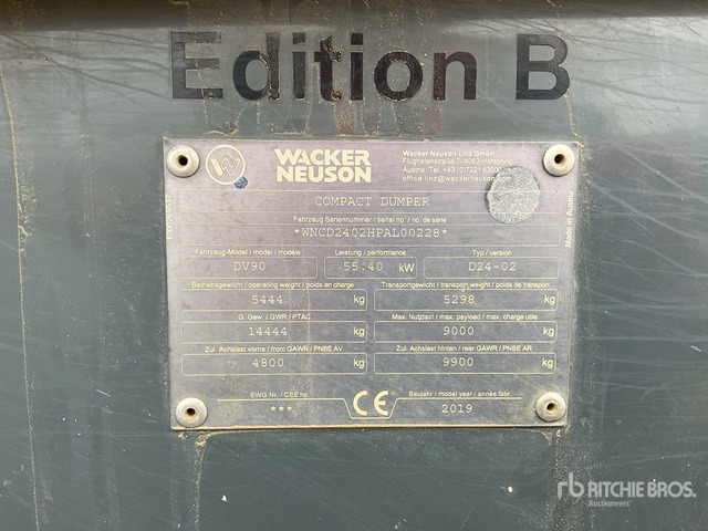 2019 Wacker Neuson DV90 9 ton 4x4 Swivel Dumper - Dumpperi: kuva 2019 Wacker Neuson DV90 9 ton 4x4 Swivel Dumper - Dumpperi 2019 Wacker Neuson DV90 9 ton 4x4 Swivel Dumper - Dumpperi: kuva 2019 Wacker Neuson DV90 9 ton 4x4 Swivel Dumper - Dumpperi