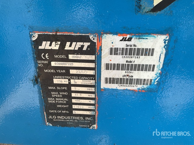 2005 JLG 800AJ 4WD Diesel Articulating Boom Lift - Puomilava: kuva 2005 JLG 800AJ 4WD Diesel Articulating Boom Lift - Puomilava 2005 JLG 800AJ 4WD Diesel Articulating Boom Lift - Puomilava: kuva 2005 JLG 800AJ 4WD Diesel Articulating Boom Lift - Puomilava