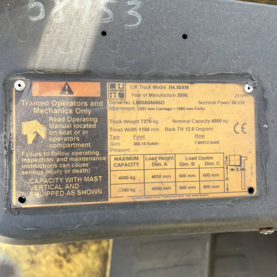 Hyster H4.50XM - Dieseltrukki: kuva Hyster H4.50XM - Dieseltrukki Hyster H4.50XM - Dieseltrukki: kuva Hyster H4.50XM - Dieseltrukki