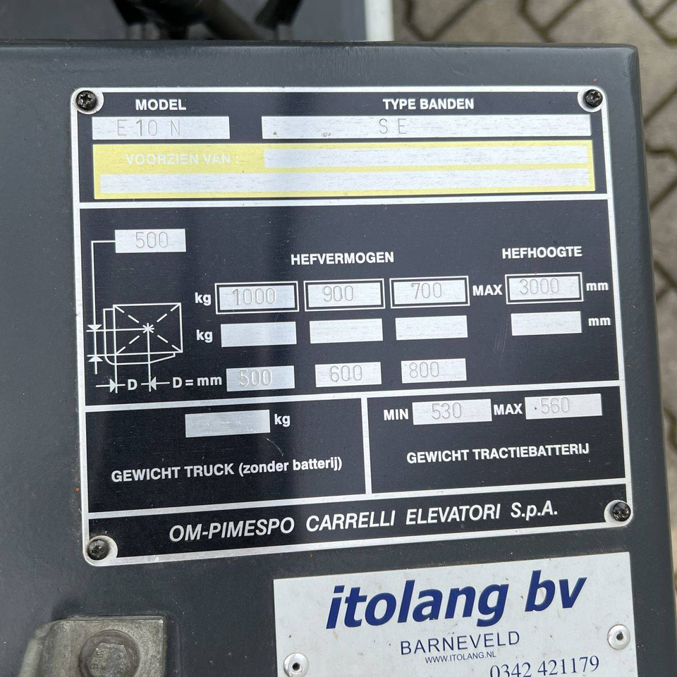 Sähkötrukki OM Pimespo E10N: kuva Sähkötrukki OM Pimespo E10N