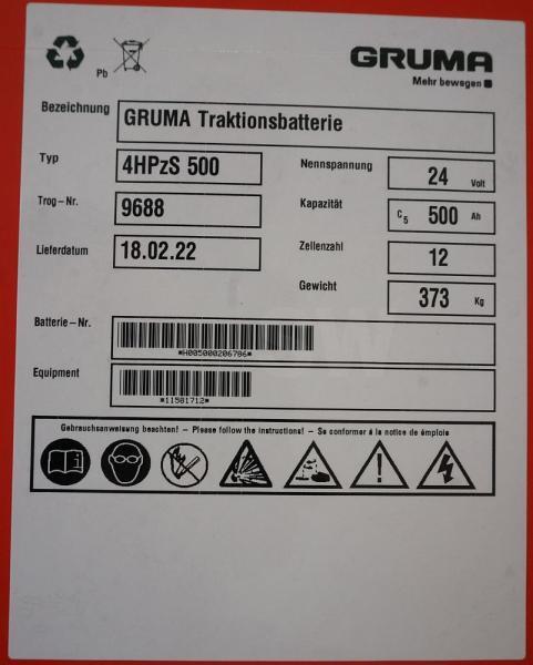 GRUMA 24 Volt 4 PzS 500 Ah - Akku: kuva GRUMA 24 Volt 4 PzS 500 Ah - Akku GRUMA 24 Volt 4 PzS 500 Ah - Akku: kuva GRUMA 24 Volt 4 PzS 500 Ah - Akku