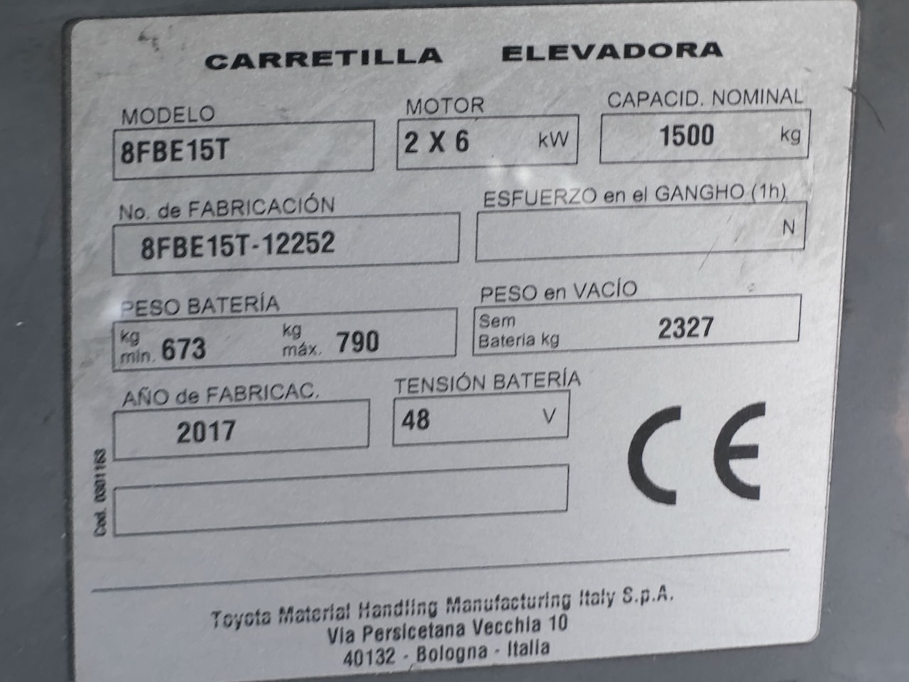 Sähkötrukki Toyota 8FBE15T: kuva Sähkötrukki Toyota 8FBE15T