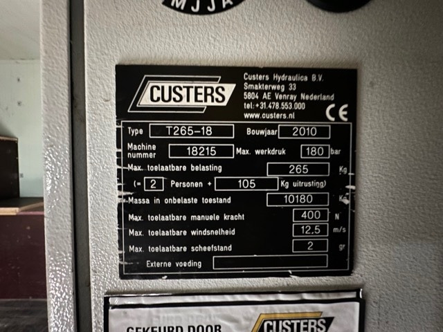 Custers T265-18 - Itsekulkevat henkilönostimet: kuva custers T265-18 - Itsekulkevat henkilönostimet Custers T265-18 - Itsekulkevat henkilönostimet: kuva custers T265-18 - Itsekulkevat henkilönostimet