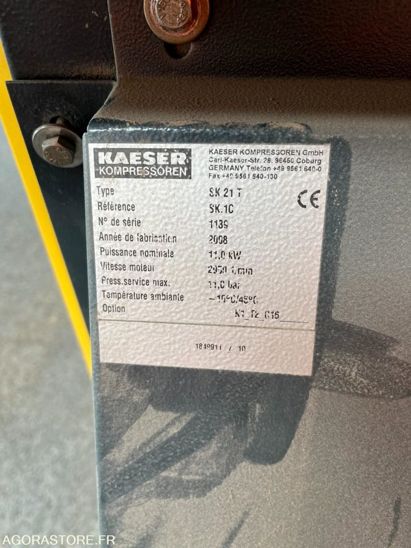 Compresseur KAESER SIGMA SK21T 2008 - 36 000h + assécheur ACT-EVO 110 2020 - Ilmakompressori: kuva Compresseur KAESER SIGMA SK21T 2008 - 36 000h + assécheur ACT-EVO 110 2020 - Ilmakompressori Compresseur KAESER SIGMA SK21T 2008 - 36 000h + assécheur ACT-EVO 110 2020 - Ilmakompressori: kuva Compresseur KAESER SIGMA SK21T 2008 - 36 000h + assécheur ACT-EVO 110 2020 - Ilmakompressori