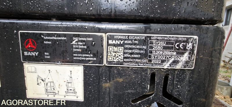 MINI PELLE SUR CHENILLES SANY SY26U 550 HEURES 2022 - Minikuormaaja: kuva MINI PELLE SUR CHENILLES SANY SY26U 550 HEURES 2022 - Minikuormaaja MINI PELLE SUR CHENILLES SANY SY26U 550 HEURES 2022 - Minikuormaaja: kuva MINI PELLE SUR CHENILLES SANY SY26U 550 HEURES 2022 - Minikuormaaja
