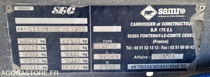 Remorque 3 essieux SAMRO - Puoliperävaunu: kuva Remorque 3 essieux SAMRO - Puoliperävaunu Remorque 3 essieux SAMRO - Puoliperävaunu: kuva Remorque 3 essieux SAMRO - Puoliperävaunu