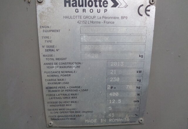 Haulotte HA120 - Puomilava: kuva Haulotte HA120 - Puomilava Haulotte HA120 - Puomilava: kuva Haulotte HA120 - Puomilava