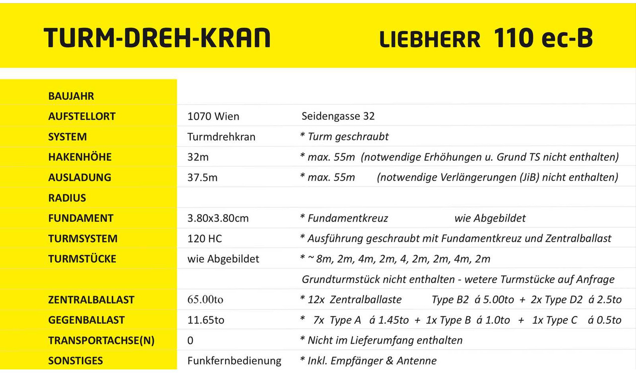 Torninosturi Liebherr 110 EC-B 6 FR.tronic: kuva Torninosturi Liebherr 110 EC-B 6 FR.tronic