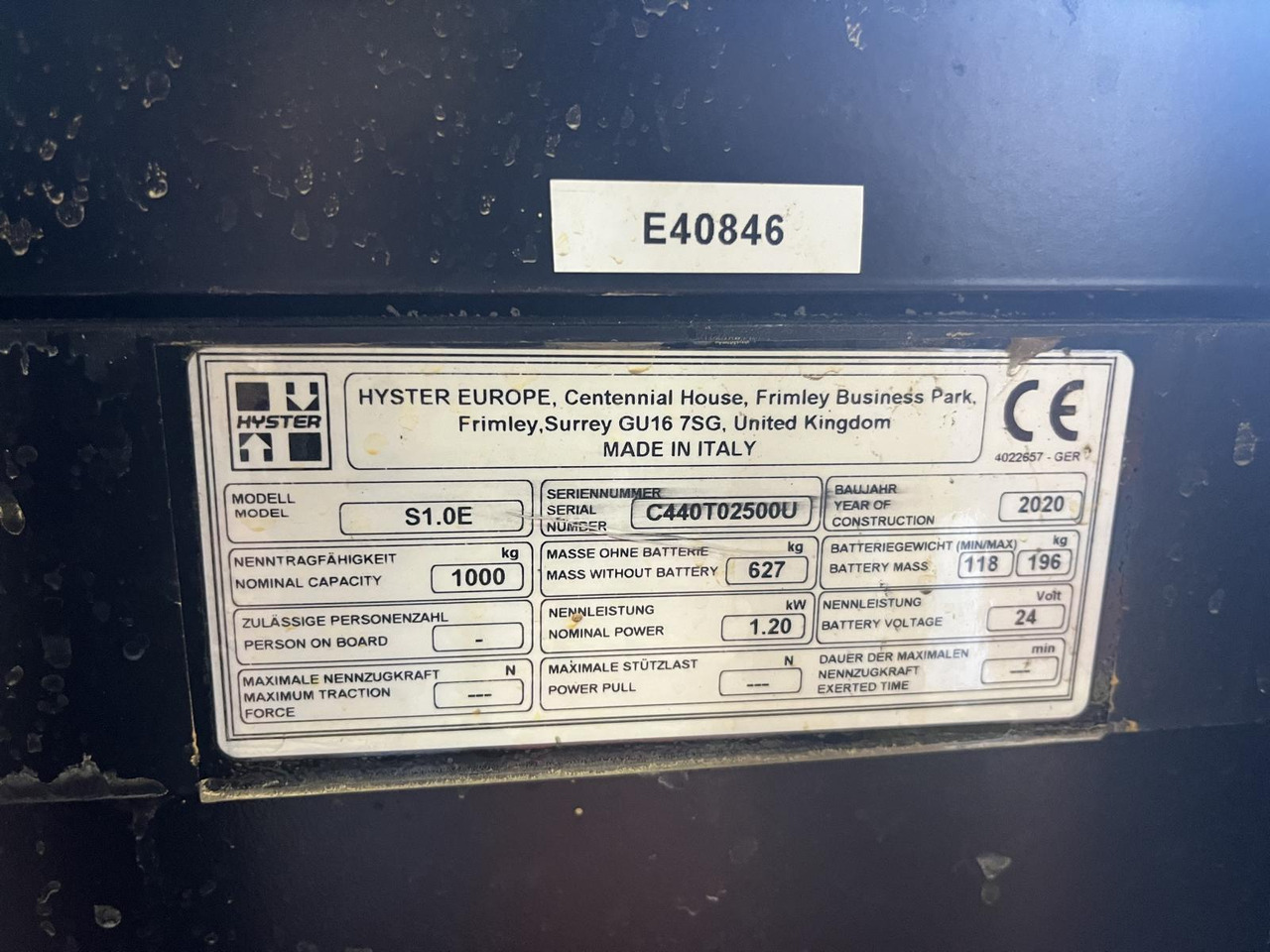 Hyster S 1.0 E - Pinoamistrukki: kuva Hyster S 1.0 E - Pinoamistrukki Hyster S 1.0 E - Pinoamistrukki: kuva Hyster S 1.0 E - Pinoamistrukki