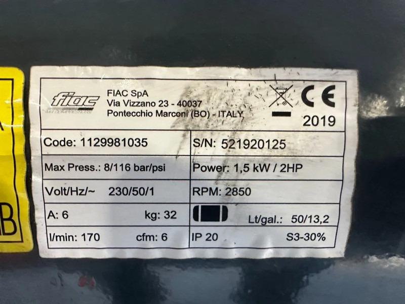 Airmec FIAC 2 PK 170 L / min 8 Bar Elektrische Zuigercompressor Overstock - Ilmakompressori: kuva Airmec FIAC 2 PK 170 L / min 8 Bar Elektrische Zuigercompressor Overstock - Ilmakompressori Airmec FIAC 2 PK 170 L / min 8 Bar Elektrische Zuigercompressor Overstock - Ilmakompressori: kuva Airmec FIAC 2 PK 170 L / min 8 Bar Elektrische Zuigercompressor Overstock - Ilmakompressori
