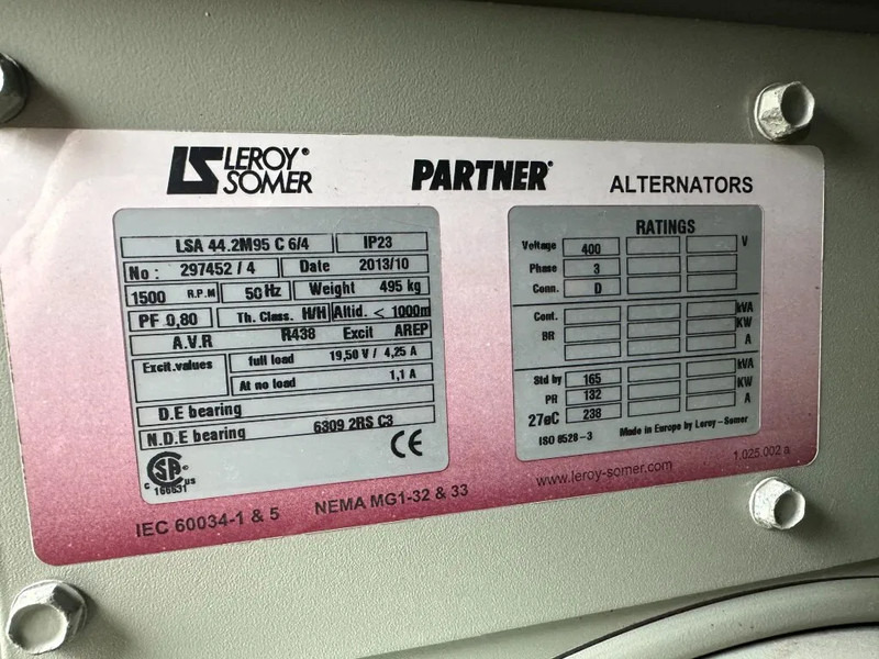 Sähkögeneraattori GESAN DVR 150 Volvo Leroy Somer 165 kVA Silent Rental generatorset: kuva Sähkögeneraattori GESAN DVR 150 Volvo Leroy Somer 165 kVA Silent Rental generatorset