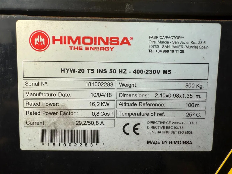 Himoinsa HYW 20 Yanmar Stamford 20 kVA Supersilent generatorset - Sähkögeneraattori: kuva Himoinsa HYW 20 Yanmar Stamford 20 kVA Supersilent generatorset - Sähkögeneraattori Himoinsa HYW 20 Yanmar Stamford 20 kVA Supersilent generatorset - Sähkögeneraattori: kuva Himoinsa HYW 20 Yanmar Stamford 20 kVA Supersilent generatorset - Sähkögeneraattori