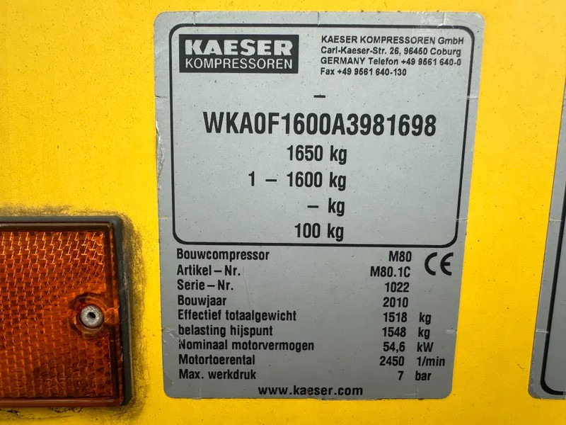 Kaeser M80 Kubota 8.1 m3 / min 7 Bar 55 kW Mobiele Silent Diesel Compressor - Ilmakompressori: kuva Kaeser M80 Kubota 8.1 m3 / min 7 Bar 55 kW Mobiele Silent Diesel Compressor - Ilmakompressori Kaeser M80 Kubota 8.1 m3 / min 7 Bar 55 kW Mobiele Silent Diesel Compressor - Ilmakompressori: kuva Kaeser M80 Kubota 8.1 m3 / min 7 Bar 55 kW Mobiele Silent Diesel Compressor - Ilmakompressori