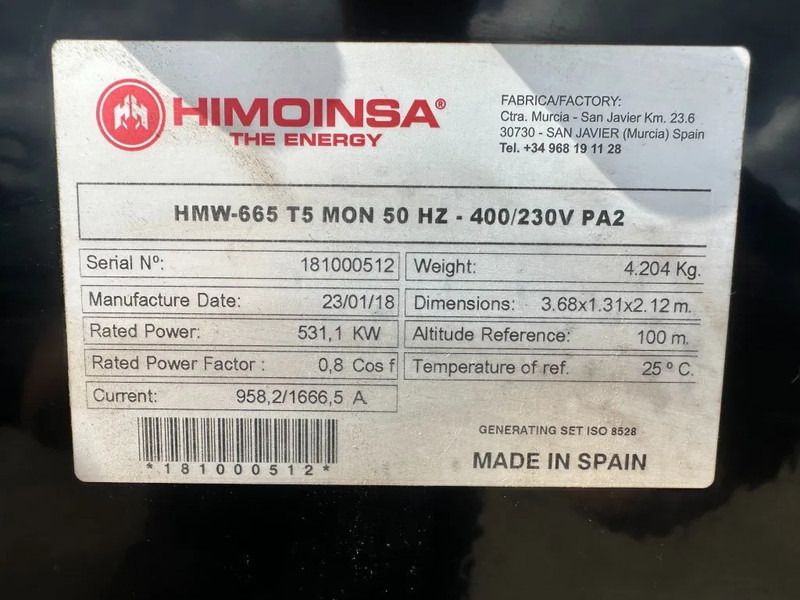 MTU 12V1600 G20F Himoinsa 700 kVA generatorset New ! Overstock ! - Sähkögeneraattori: kuva MTU 12V1600 G20F Himoinsa 700 kVA generatorset New ! Overstock ! - Sähkögeneraattori MTU 12V1600 G20F Himoinsa 700 kVA generatorset New ! Overstock ! - Sähkögeneraattori: kuva MTU 12V1600 G20F Himoinsa 700 kVA generatorset New ! Overstock ! - Sähkögeneraattori