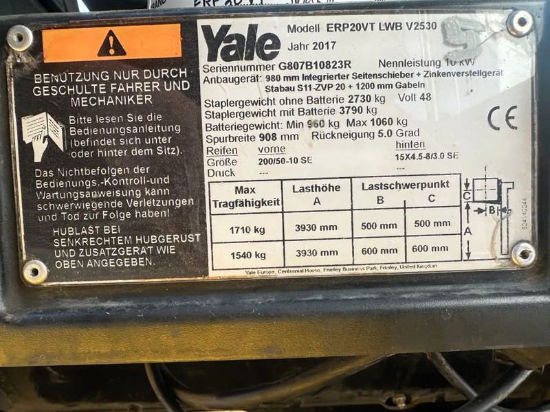 Yale ERP 20 VT 2 ton Duplex Sideshift Positioner Elektra Heftruck 2017 - Sähkötrukki: kuva Yale ERP 20 VT 2 ton Duplex Sideshift Positioner Elektra Heftruck 2017 - Sähkötrukki Yale ERP 20 VT 2 ton Duplex Sideshift Positioner Elektra Heftruck 2017 - Sähkötrukki: kuva Yale ERP 20 VT 2 ton Duplex Sideshift Positioner Elektra Heftruck 2017 - Sähkötrukki