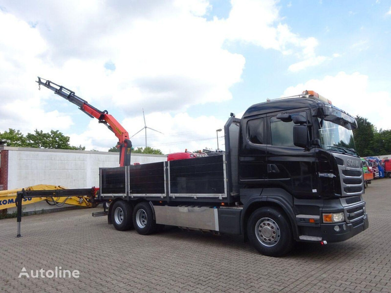 Lava-kuorma-auto, Nosturiauto Scania R620 V8 6x2 Flatbed + Palfinger Crane PK 22002 EH: kuva Lava-kuorma-auto, Nosturiauto Scania R620 V8 6x2 Flatbed + Palfinger Crane PK 22002 EH
