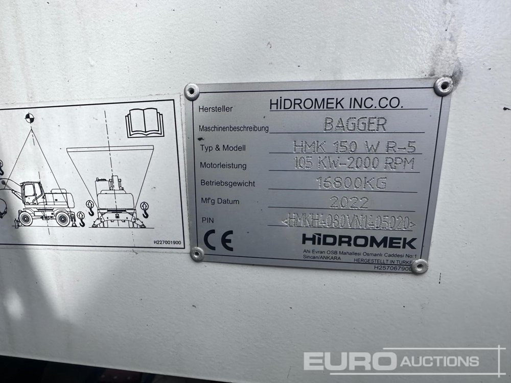 2022 Hidromek HMK 150W-R5 Wheeled Excavator - Pyöräalustainen kaivinkone: kuva 2022 Hidromek HMK 150W-R5 Wheeled Excavator - Pyöräalustainen kaivinkone 2022 Hidromek HMK 150W-R5 Wheeled Excavator - Pyöräalustainen kaivinkone: kuva 2022 Hidromek HMK 150W-R5 Wheeled Excavator - Pyöräalustainen kaivinkone