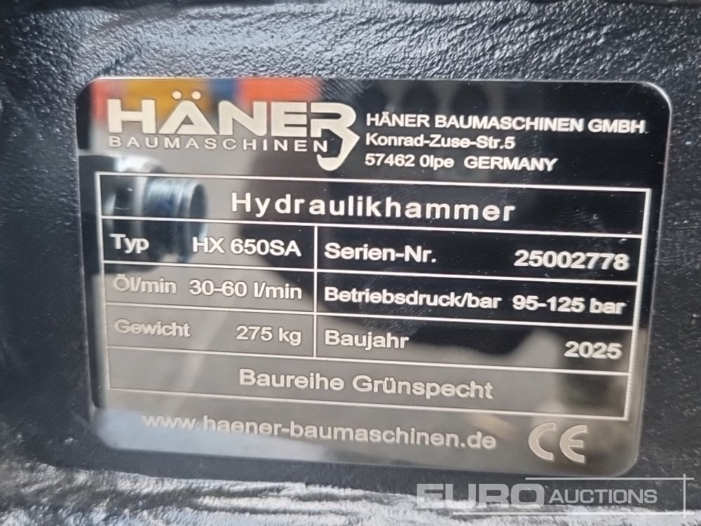 Iskuvasara Unused Häner HX650SA: kuva Iskuvasara Unused Häner HX650SA