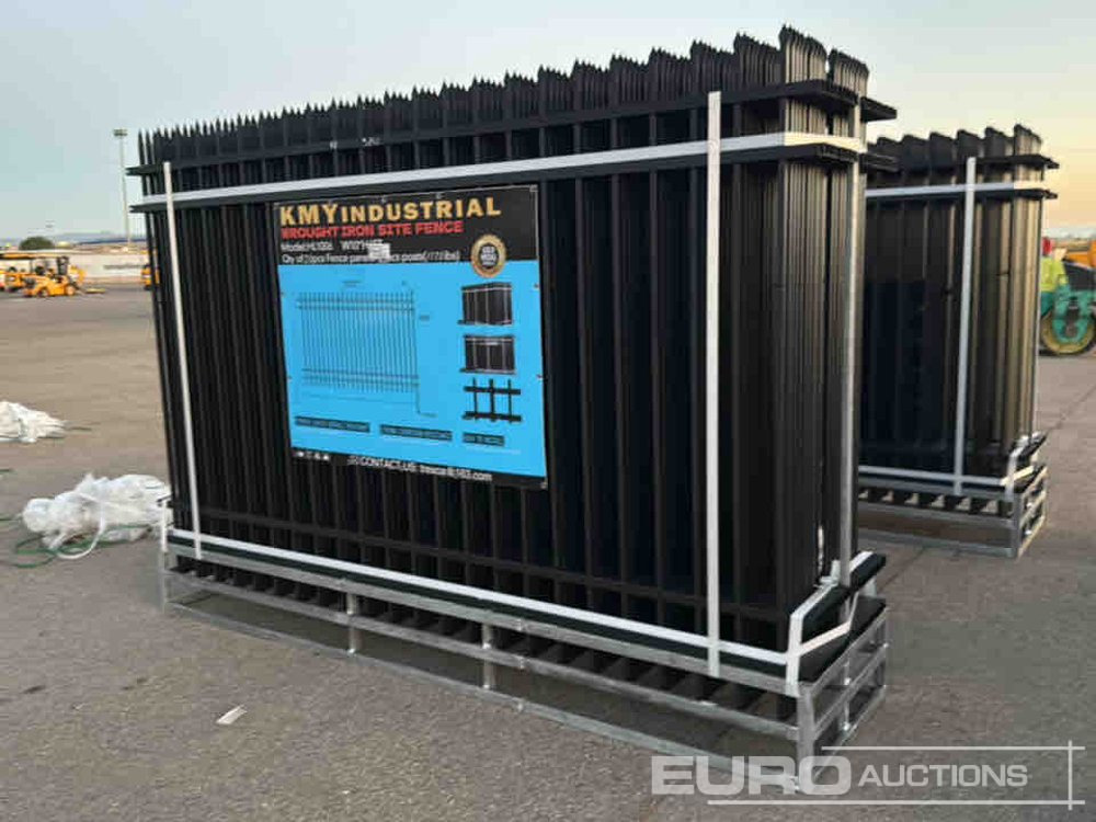 Unused 2025 KMY Industrial Iron Site Fence, Qty (20 of) Fence Panels, (21 of) Posts (W10XH6') Powder Coated Surface - Työkalu/ Laitteet: kuva Unused 2025 KMY Industrial Iron Site Fence, Qty (20 of) Fence Panels, (21 of) Posts (W10XH6') Powder Coated Surface - Työkalu/ Laitteet Unused 2025 KMY Industrial Iron Site Fence, Qty (20 of) Fence Panels, (21 of) Posts (W10XH6') Powder Coated Surface - Työkalu/ Laitteet: kuva Unused 2025 KMY Industrial Iron Site Fence, Qty (20 of) Fence Panels, (21 of) Posts (W10XH6') Powder Coated Surface - Työkalu/ Laitteet