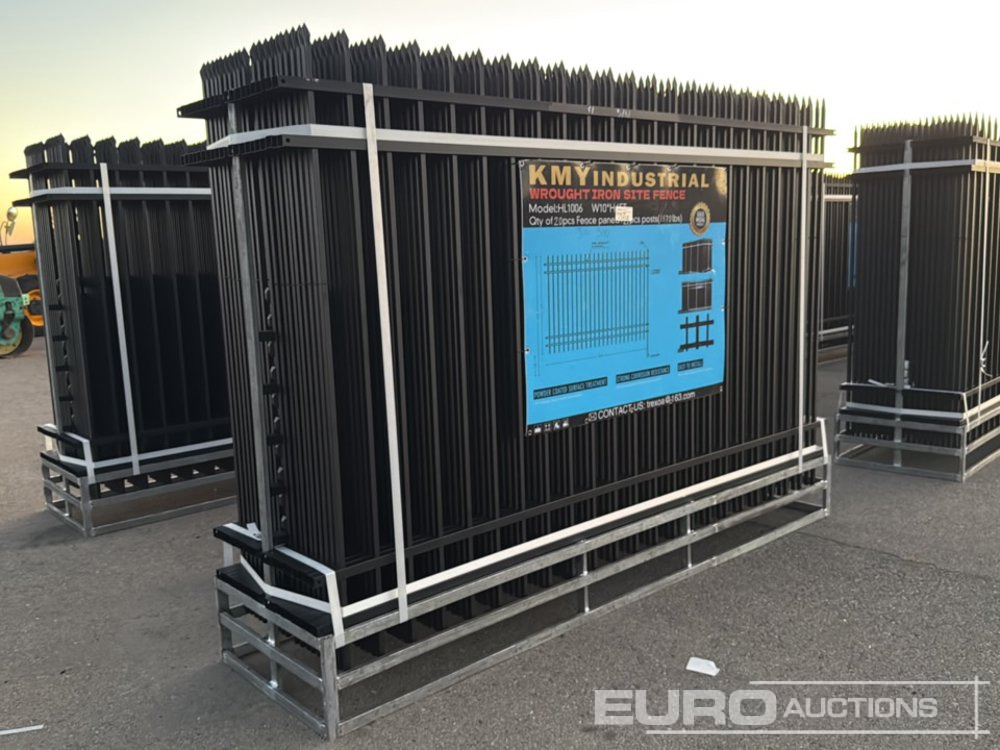 Unused 2025 KMY Industrial Iron Site Fence, Qty (20 of) Fence Panels, (21 of) Posts (W10XH6') Powder Coated Surface - Työkalu/ Laitteet: kuva Unused 2025 KMY Industrial Iron Site Fence, Qty (20 of) Fence Panels, (21 of) Posts (W10XH6') Powder Coated Surface - Työkalu/ Laitteet Unused 2025 KMY Industrial Iron Site Fence, Qty (20 of) Fence Panels, (21 of) Posts (W10XH6') Powder Coated Surface - Työkalu/ Laitteet: kuva Unused 2025 KMY Industrial Iron Site Fence, Qty (20 of) Fence Panels, (21 of) Posts (W10XH6') Powder Coated Surface - Työkalu/ Laitteet