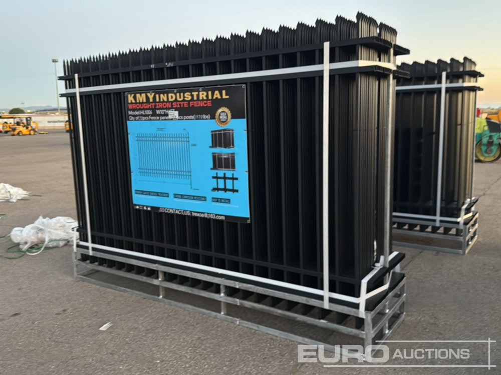 Unused 2025 KMY Industrial Iron Site Fence, Qty (20 of) Fence Panels, (21 of) Posts (W10XH6') Powder Coated Surface - Työkalu/ Laitteet: kuva Unused 2025 KMY Industrial Iron Site Fence, Qty (20 of) Fence Panels, (21 of) Posts (W10XH6') Powder Coated Surface - Työkalu/ Laitteet Unused 2025 KMY Industrial Iron Site Fence, Qty (20 of) Fence Panels, (21 of) Posts (W10XH6') Powder Coated Surface - Työkalu/ Laitteet: kuva Unused 2025 KMY Industrial Iron Site Fence, Qty (20 of) Fence Panels, (21 of) Posts (W10XH6') Powder Coated Surface - Työkalu/ Laitteet