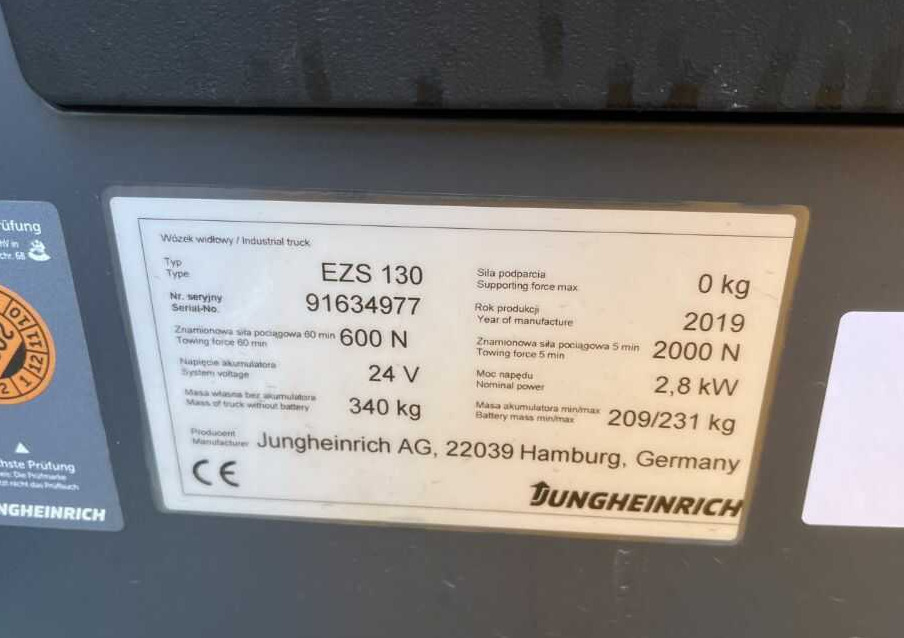 Jungheinrich EZS130 - Vetotrukki: kuva Jungheinrich EZS130 - Vetotrukki Jungheinrich EZS130 - Vetotrukki: kuva Jungheinrich EZS130 - Vetotrukki