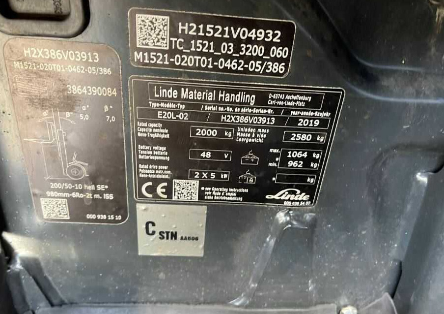 Linde E20L-02 - Sähkötrukki: kuva  Linde E20L-02 - Sähkötrukki Linde E20L-02 - Sähkötrukki: kuva  Linde E20L-02 - Sähkötrukki
