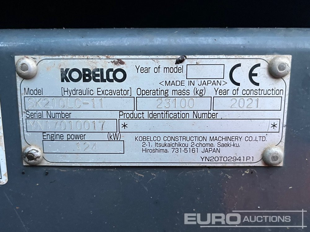2021 Kobelco SK210LC-11 - Telakaivukone: kuva 2021 Kobelco SK210LC-11 - Telakaivukone 2021 Kobelco SK210LC-11 - Telakaivukone: kuva 2021 Kobelco SK210LC-11 - Telakaivukone