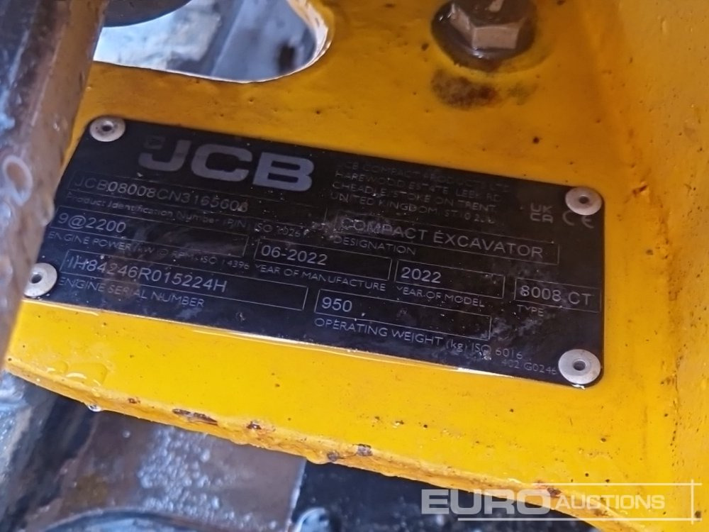 Minikuormaaja 2022 JCB 8008CT: kuva Minikuormaaja 2022 JCB 8008CT