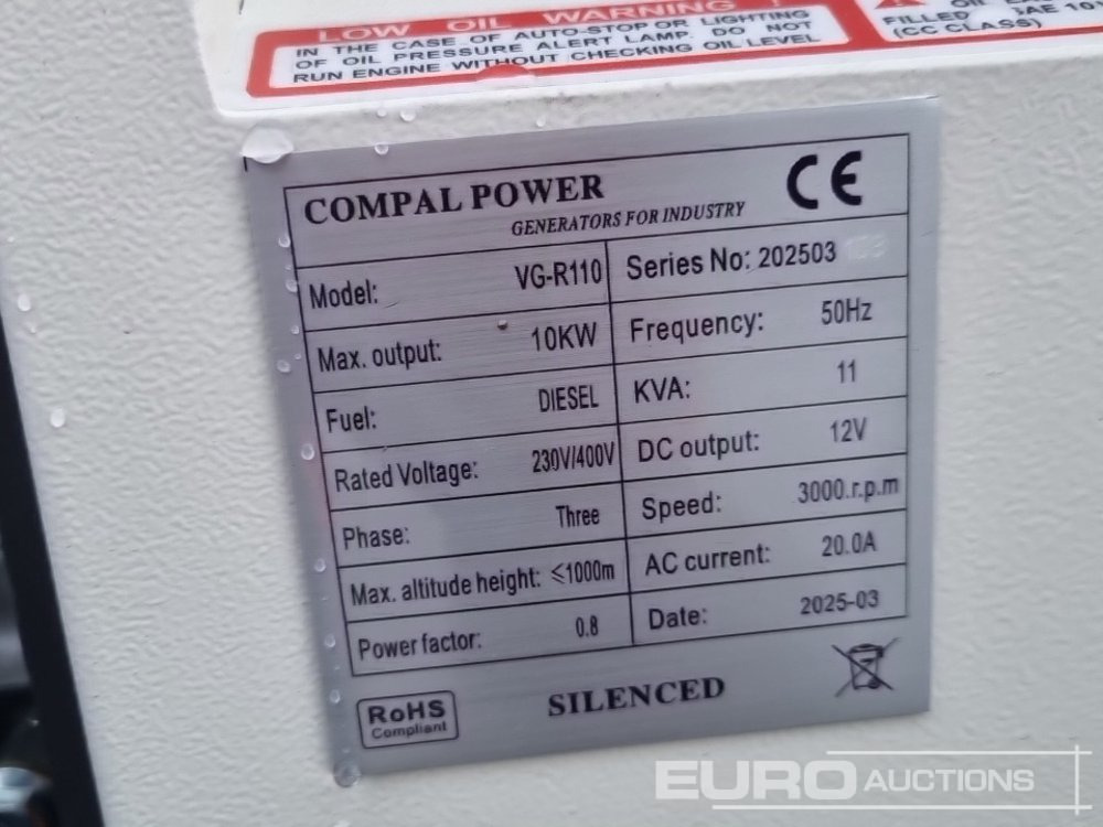 Sähkögeneraattori Unused 2025 Compal Power VG-R110: kuva Sähkögeneraattori Unused 2025 Compal Power VG-R110