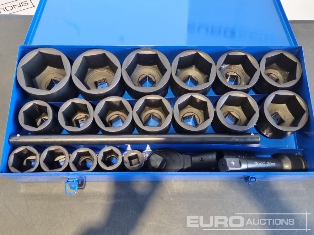 Unused Boss 1" 21pc Pneumatic Socket Set, 8" Impact Extension Bar, Universal Joint, Quick Release Ratchet Handle, 20" T-sliding Bar - Korjaamolaitteet: kuva Unused Boss 1" 21pc Pneumatic Socket Set, 8" Impact Extension Bar, Universal Joint, Quick Release Ratchet Handle, 20" T-sliding Bar - Korjaamolaitteet Unused Boss 1" 21pc Pneumatic Socket Set, 8" Impact Extension Bar, Universal Joint, Quick Release Ratchet Handle, 20" T-sliding Bar - Korjaamolaitteet: kuva Unused Boss 1" 21pc Pneumatic Socket Set, 8" Impact Extension Bar, Universal Joint, Quick Release Ratchet Handle, 20" T-sliding Bar - Korjaamolaitteet