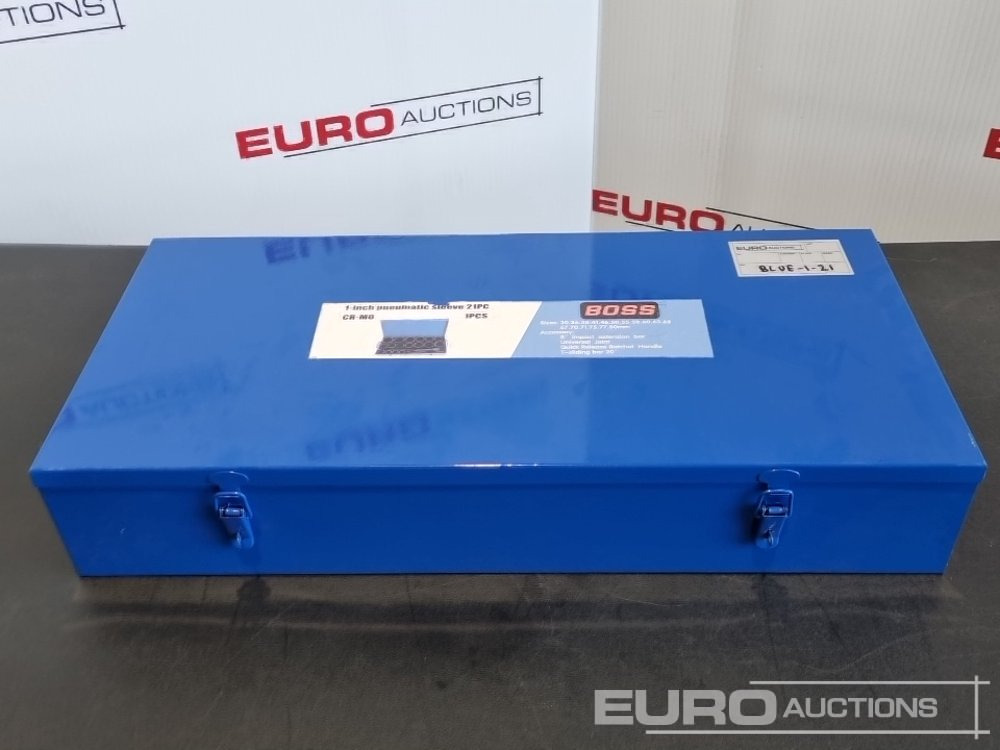 Unused Boss 1" 21pc Pneumatic Socket Set, 8" Impact Extension Bar, Universal Joint, Quick Release Ratchet Handle, 20" T-sliding Bar - Korjaamolaitteet: kuva Unused Boss 1" 21pc Pneumatic Socket Set, 8" Impact Extension Bar, Universal Joint, Quick Release Ratchet Handle, 20" T-sliding Bar - Korjaamolaitteet Unused Boss 1" 21pc Pneumatic Socket Set, 8" Impact Extension Bar, Universal Joint, Quick Release Ratchet Handle, 20" T-sliding Bar - Korjaamolaitteet: kuva Unused Boss 1" 21pc Pneumatic Socket Set, 8" Impact Extension Bar, Universal Joint, Quick Release Ratchet Handle, 20" T-sliding Bar - Korjaamolaitteet