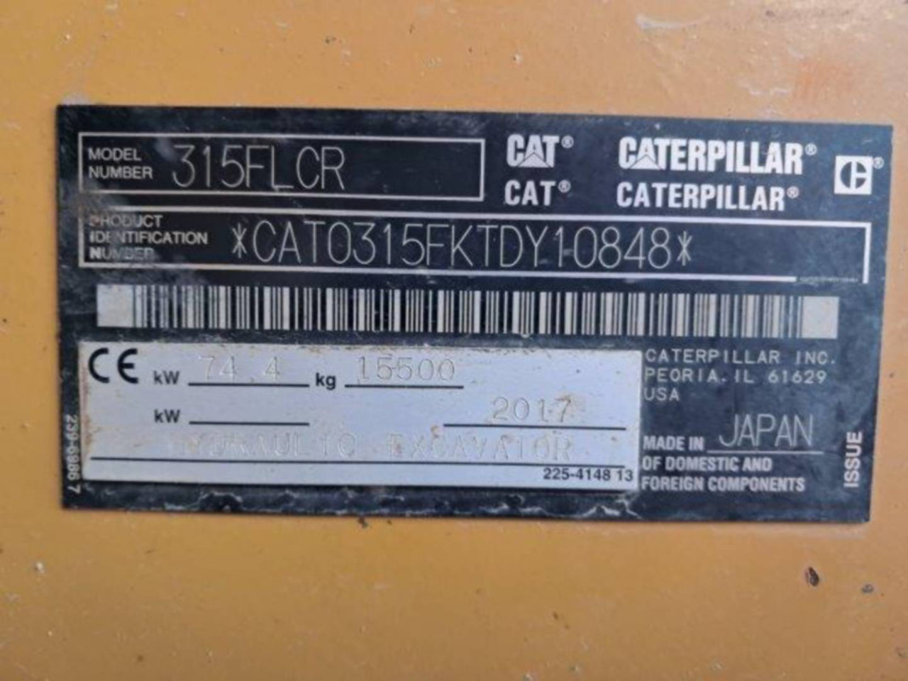 Telakaivukone CAT 315F: kuva Telakaivukone CAT 315F