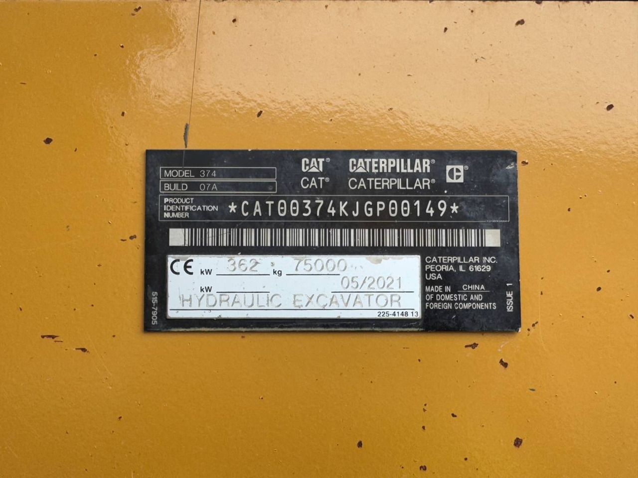 CAT 374-07 - Telakaivukone: kuva CAT 374-07 - Telakaivukone CAT 374-07 - Telakaivukone: kuva CAT 374-07 - Telakaivukone