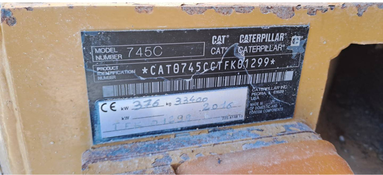 Nivelkippiauto CAT 745 C: kuva Nivelkippiauto CAT 745 C