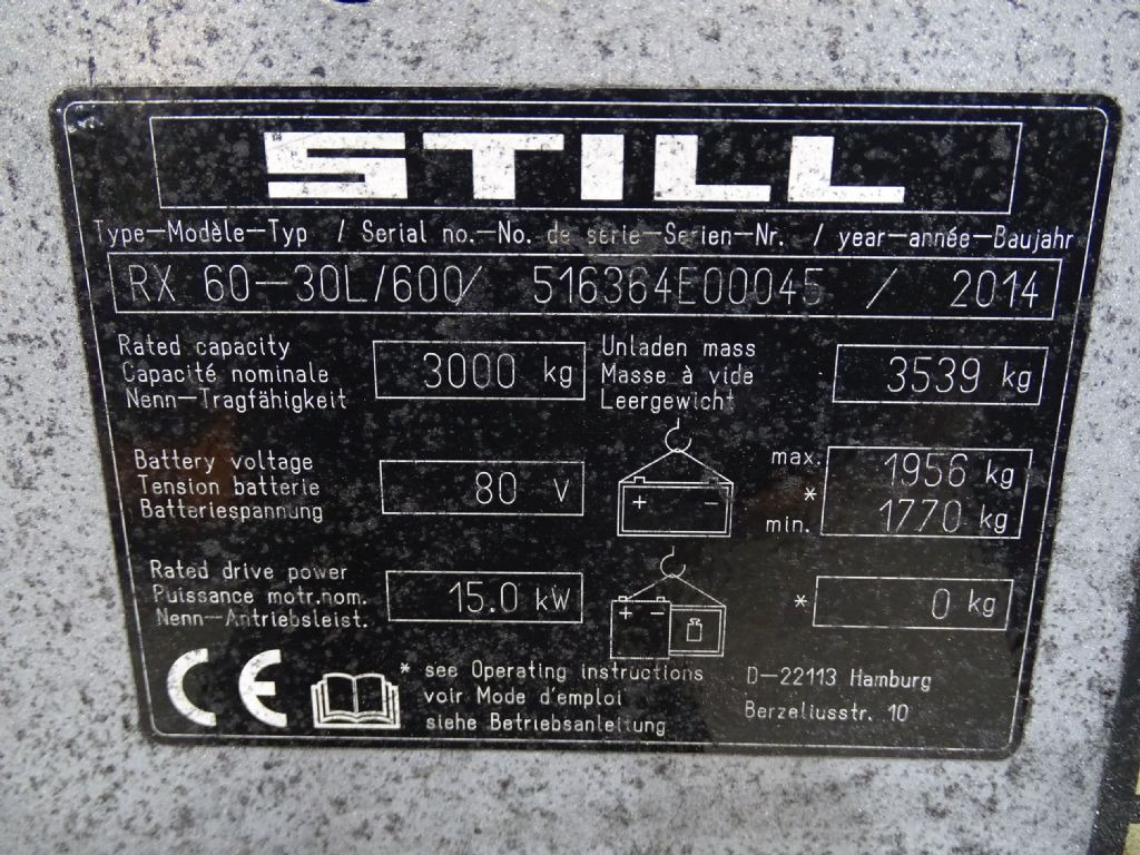 Still RX60-30L/600 - Sähkötrukki: kuva Still RX60-30L/600 - Sähkötrukki Still RX60-30L/600 - Sähkötrukki: kuva Still RX60-30L/600 - Sähkötrukki